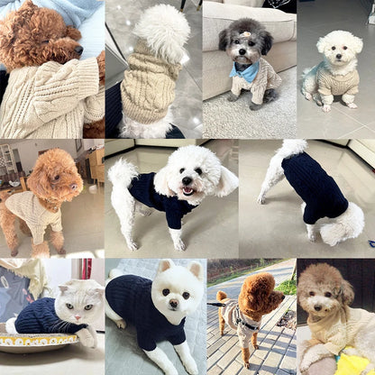 Classic Knit Sweater - Warm Winter Coat for Small Dogs & Cats